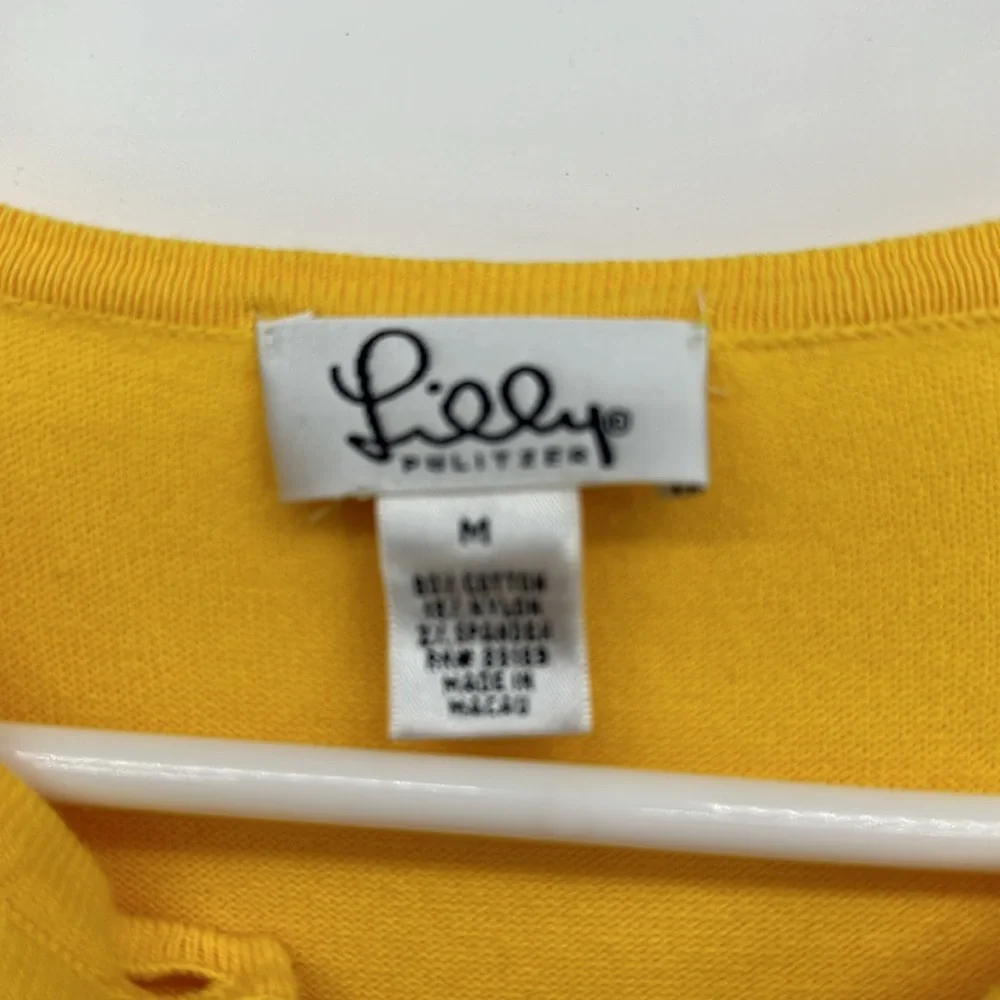 Lily Pulitzer Yellow Cardigan preppy fall 2025 cottage core - Picture 3 of 7